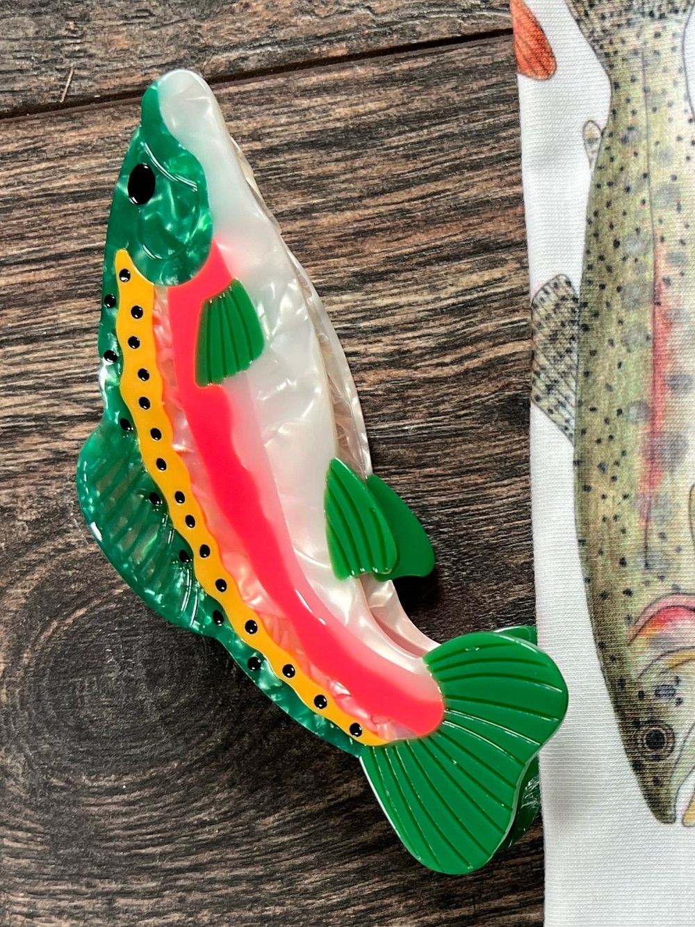 Rainbow trout hair clip, trout hair clip, fish hair clip